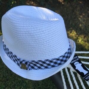 COPY - Nick Graham Fedora Hat nwot white/black L/XL